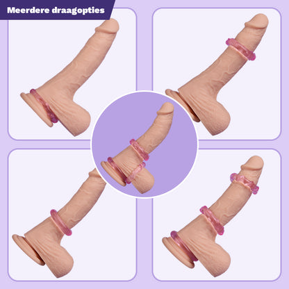 3-delige set cockringen met hoge elasticiteit TPE-ringen voor mannelijk genot