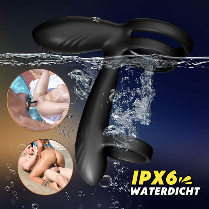 【Nieuw! 】Warren - 10 Rotaties + 10 Vibraties Premium Dual-Ring Cockring