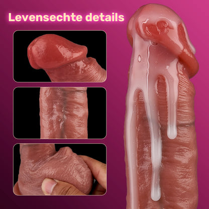 9-frequentie vibratie + 3-frequentie telescopische penis simulatie, verwarming