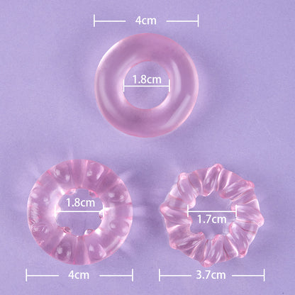3-delige set cockringen met hoge elasticiteit TPE-ringen voor mannelijk genot