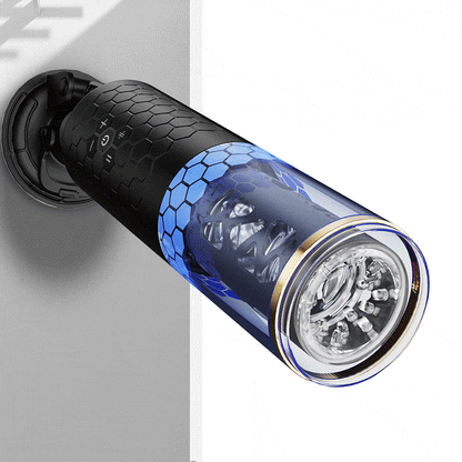 Bluesea 6 Bi-Directionele Duwende Rotatie Masturbator Met Zuigbasis