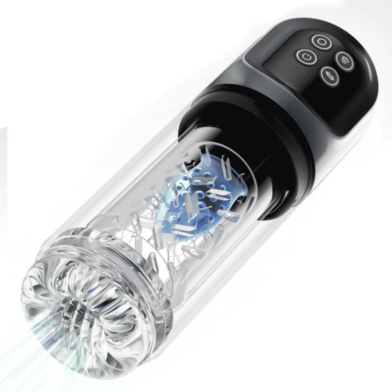 7 Zuigende Dubbele-Temperatuur SPA Boner Vergroter 7 Roterende 360° Massage Masturbator