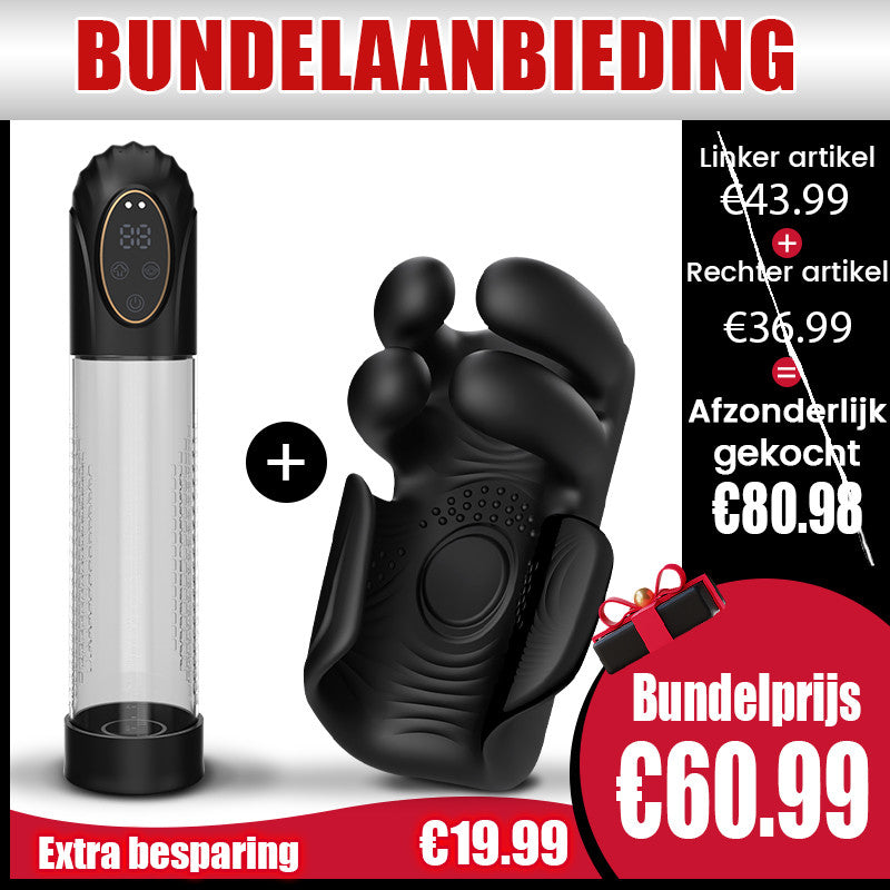 Super Dubbele Verrassing! Vergroter + Penistrainer Beperkt Combinatieaanbod, bespaar €19,99!