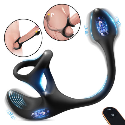 【Bespaar € 5 op extra schoonmaakproducten】Anaalplug bolvormige vibrerende stimulator met penisringen
