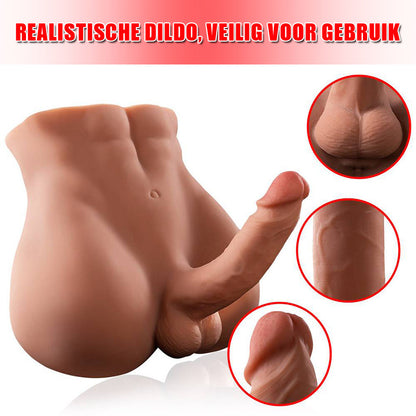 【Gratis verzending】BARTLETT Bruine realistische mannenpop met dildo