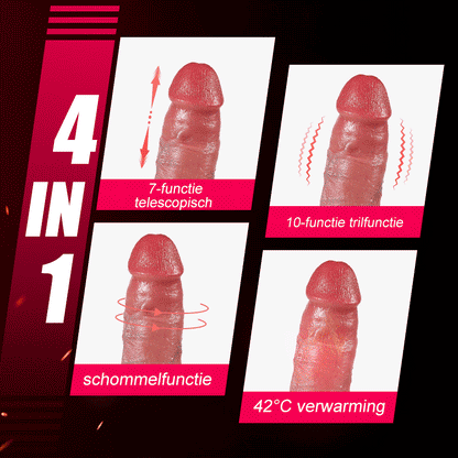 【Ontworpen voor beginners】Realistische siliconen anale dildo van 7,4 inch met verwarmingsfunctie, stoot- en trilmodus, automatisch