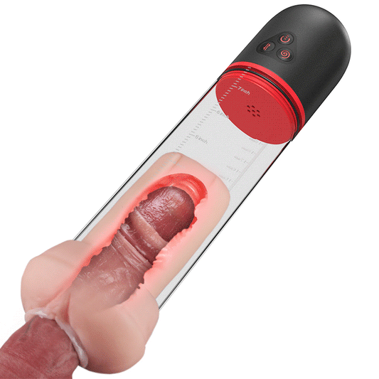 Acmejoy S-HANDE Pussy-Shaped Sleeve 3 Zuigende 9 Vibrerende Mannelijke Vergrotingspompen
