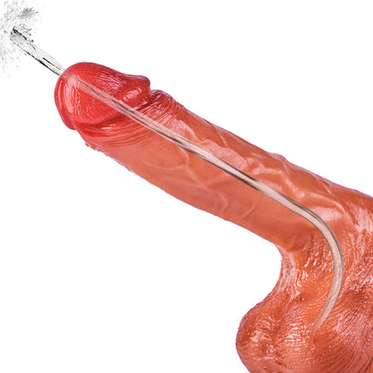 【NEW】Injectie-Realistische penis met gesimuleerde ejaculatie, 10-frequentie vibratiefunctie, met zuignap