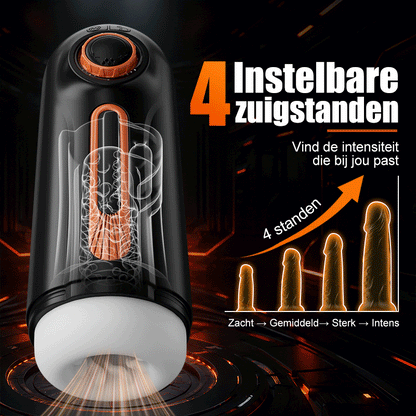Alien - 6-in-1 Masturbatiecup met 10 vibratiestanden, stuwbewegingen & 4 zuigstanden, met verwarming tot 40°C