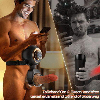 【Flitsverkoop: 30% KORTING】Hazel - 9 Vibraties & Swing & Thrust Handsfree Taille Strap-On Mannelijke Masturbator