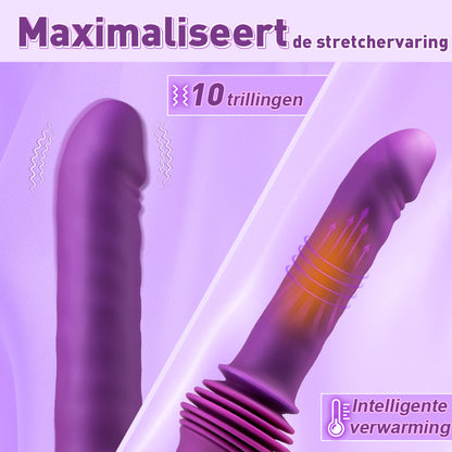 Verbeterde 4,33-inch extra lange dildo met 145° verstelbare basis, verwarmings- en trilfunctie