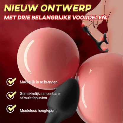 【Bespaar € 5 op extra schoonmaakproducten】Anaalplug bolvormige vibrerende stimulator met penisringen