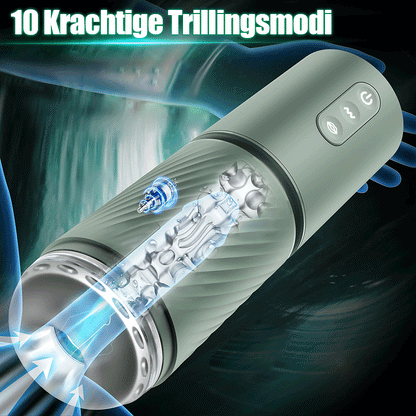 Abyss - 10 Zuig- & 10 Vibratie Vacuüm Penis Pomp Vergrotingspomp Mannen Masturbator