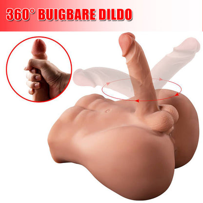 【Gratis verzending】BARTLETT Bruine realistische mannenpop met dildo