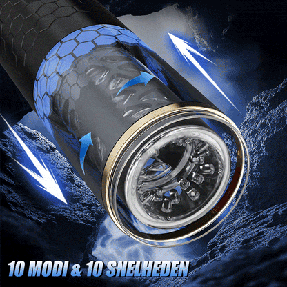 Bluesea 6 Bi-Directionele Duwende Rotatie Masturbator Met Zuigbasis