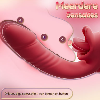Posy – Upgrade 2.0 Clitorale Vibrator met Taallikfunctie en Stotende G-Spot Stimulatie voor Stellen