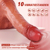 【NEW】Injectie-Realistische penis met gesimuleerde ejaculatie, 10-frequentie vibratiefunctie, met zuignap