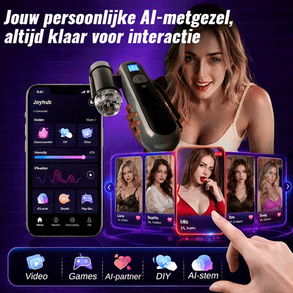 Nex - App-gestuurde interactieve masturbatorcup, 10 vibratiemodi & 10 zuigermodi, 360° strakke omsluiting