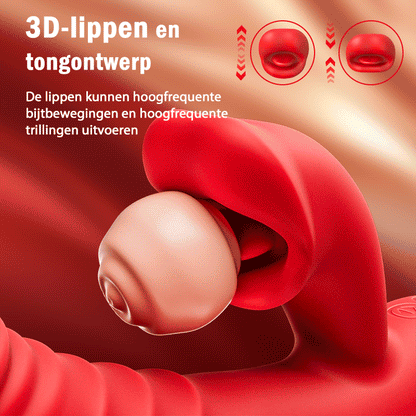 4 in 1 G-spot vibrator, lip bijten clitoris stimulatie, seksspeeltjes voor vrouwen en koppels