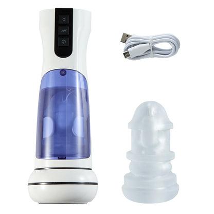 Cosmic Warrior 2 7 Frequentie Verwarmde Vibratie Intrekbare Masturbatie Cup