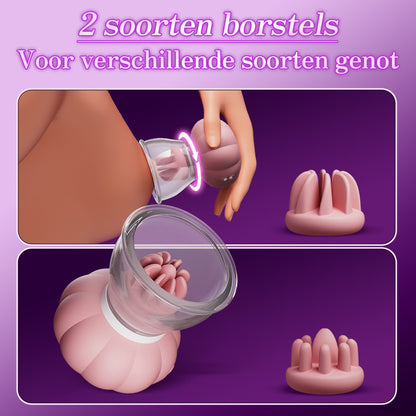Thaliane – Handmatige zuig- en rotatienippelspeeltjes met twee verschillende borstelkoppen