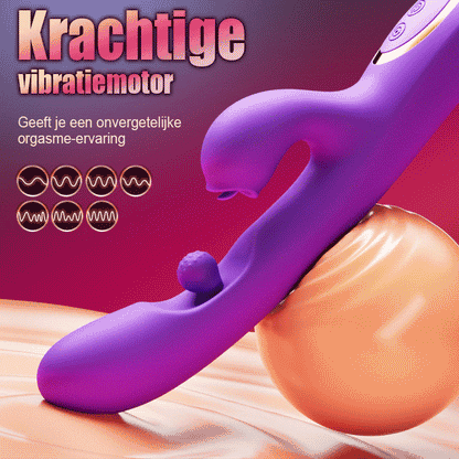 Tonglikkende clitorisstimulator G-spotvibrator met 360° rotatie en wrijfbal