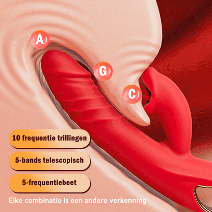 4 in 1 G-spot vibrator, lip bijten clitoris stimulatie, seksspeeltjes voor vrouwen en koppels