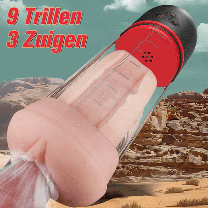 Acmejoy S-HANDE Pussy-Shaped Sleeve 3 Zuigende 9 Vibrerende Mannelijke Vergrotingspompen