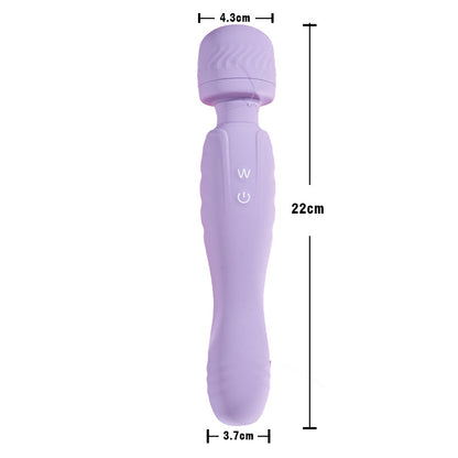 Dual Head AV Stick Clitoris Tepel Vibrator Paars