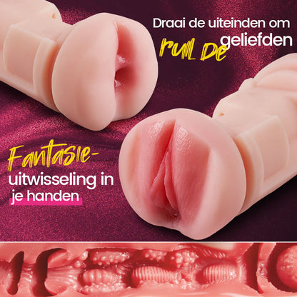 Throb - Dubbeluiteinde Vibrerende Uithoudingstrainer Edging Vertragings- & Duurzaamheidsbouwer Mannen Masturbator