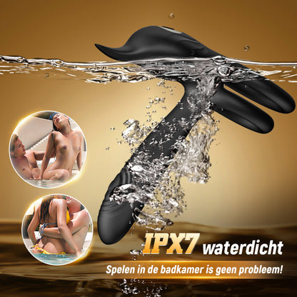 3 in 1 penisring vibrator, G-spot en clitoris stimulator met 10 vibraties, vibrator voor paren met erecties