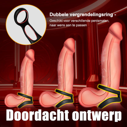 SAUL Double Cock Ring 3 Thrusting 12 Vibrerende Prostaatvibrators