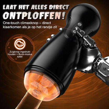 Evolution-8 Succion 10 Vibratie One Touch Orgasme Digitaal Vacuüm Masturbator