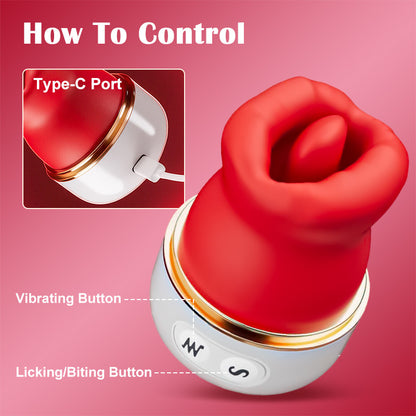 Cherry - Tonglikkende vibrator voor het stimuleren van de clitoris en tepels