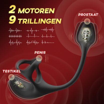 【Bespaar € 5 op extra schoonmaakproducten】Anaalplug bolvormige vibrerende stimulator met penisringen