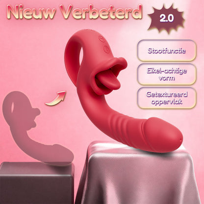 Posy – Upgrade 2.0 Clitorale Vibrator met Taallikfunctie en Stotende G-Spot Stimulatie voor Stellen