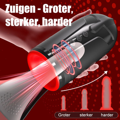 Cavallerist-10 Vibratie 5 Oraal Zuigen 3 Draaien Spinnen Glans Training + Masturbatie