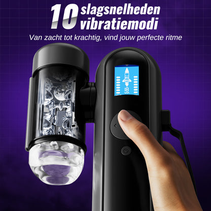 Nex - App-gestuurde interactieve masturbatorcup, 10 vibratiemodi & 10 zuigermodi, 360° strakke omsluiting