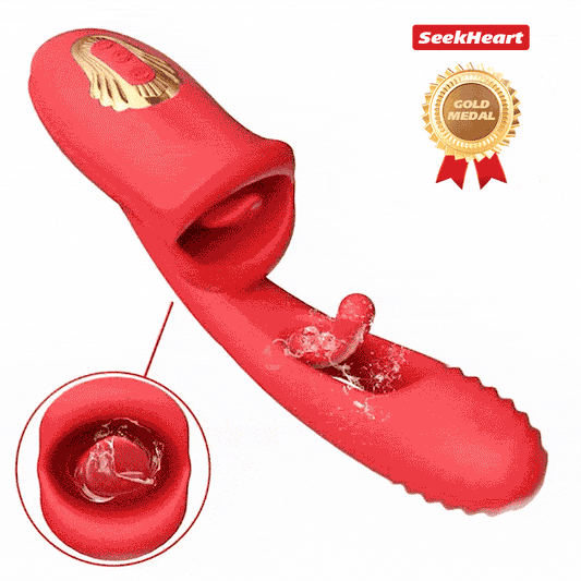 G-spot klap vibrator met tonglikfunctie & vibrerende tong