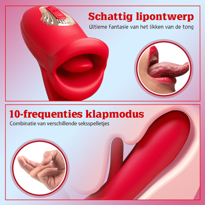 G-spot klap vibrator met tonglikfunctie & vibrerende tong