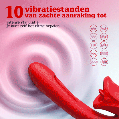 G-spot klap vibrator met tonglikfunctie & vibrerende tong