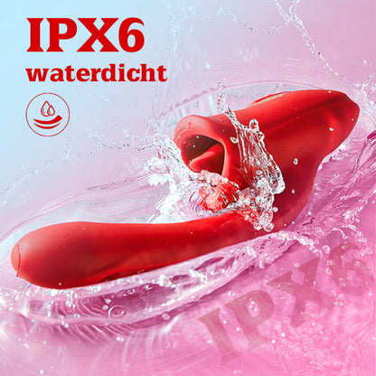 G-spot klap vibrator met tonglikfunctie & vibrerende tong