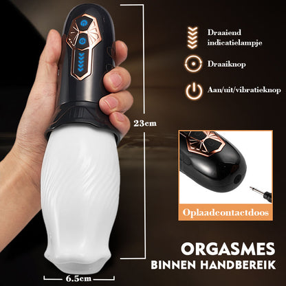 TORNADO 2 IN 1 Blowjob Cup Masturbator 5 Rotatie 10 Vibratie Acmejoy