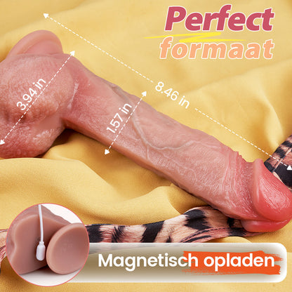 TrueTouch – 8,46 inch Realistische Dildo met IPX7 Waterdichtheid, 7 Snelheden voor Stoten/Schommelen, 10 Vibraties