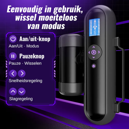 Nex - App-gestuurde interactieve masturbatorcup, 10 vibratiemodi & 10 zuigermodi, 360° strakke omsluiting
