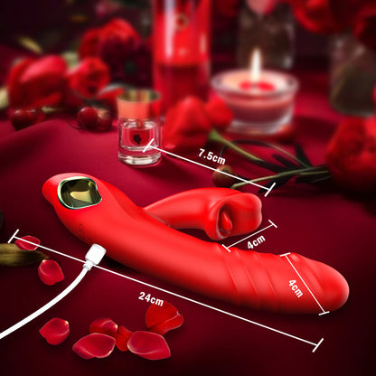 4 in 1 G-spot vibrator, lip bijten clitoris stimulatie, seksspeeltjes voor vrouwen en koppels