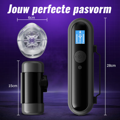 Nex - App-gestuurde interactieve masturbatorcup, 10 vibratiemodi & 10 zuigermodi, 360° strakke omsluiting