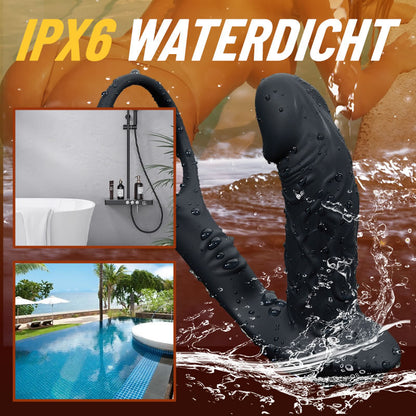 AcmeJoy 9-voudige Wiebelende & Vibrerende Anaalvibrator met App-bediening en Cockring