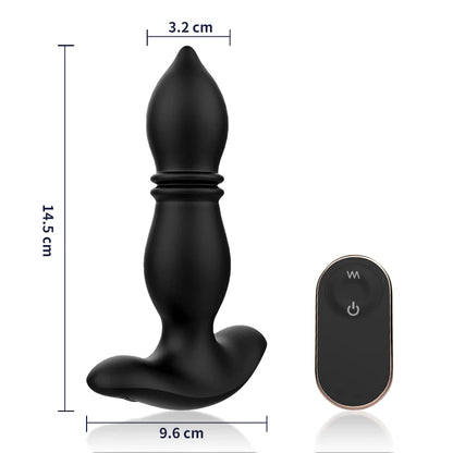 2 IN 1 Prostaat Anaalplug 9 Schokmodi 9 Vibratiemodi 14.5CM